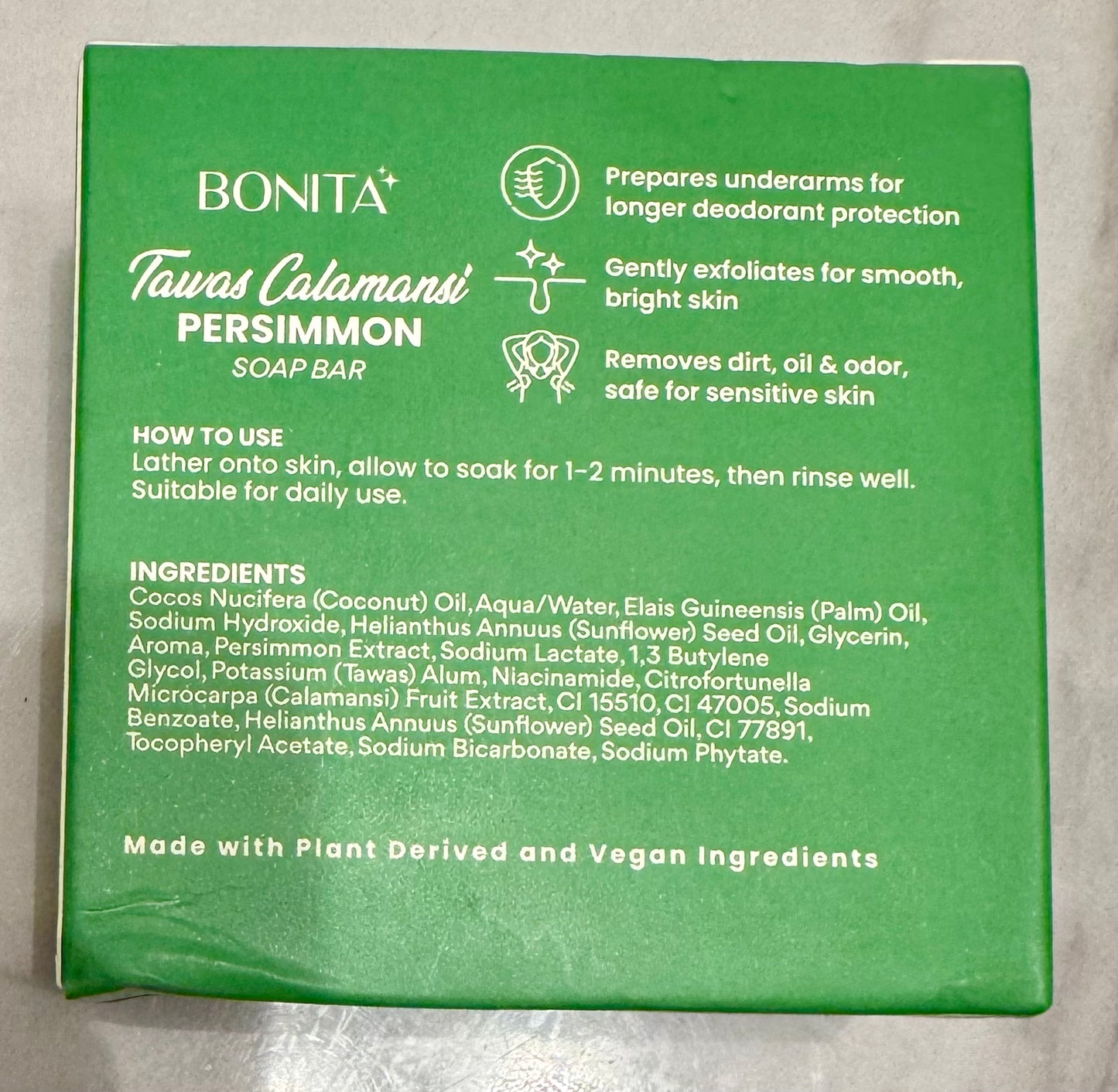 Bonita Tawas Calamansi Persimmon body and face bar 80g