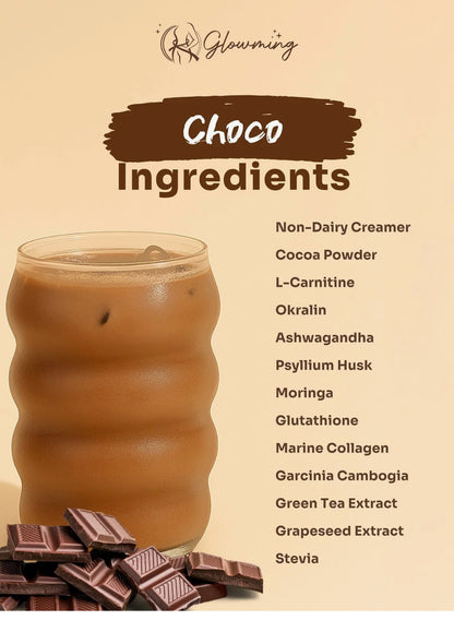 Cris Cosmetics Glowming Choco - Glutathione & Collagen Drink Mix | 20g x 10 Sachets