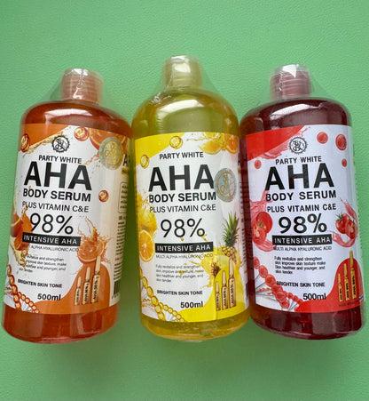 Party White AHA body serum tomato