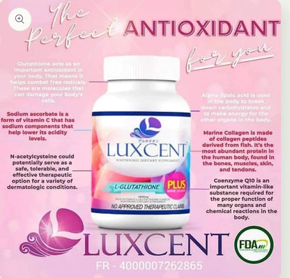 Luxcent Glutathione Plus Capsules with Marine Collagen - 1800mg