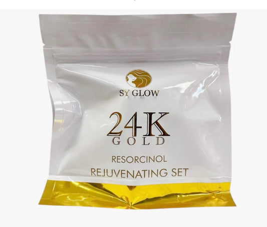 SY GLOW 24K Gold Rejuvenating Set with Resorcinol & Niacinamide – 4-Step Facial Kit