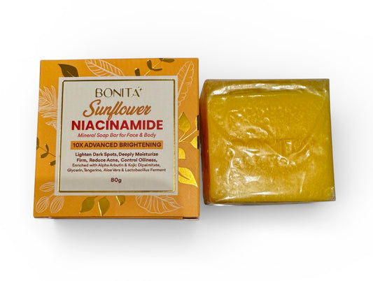 Bonita Sunflower Niacinamide Mineral Soap Bar for body and face 80g