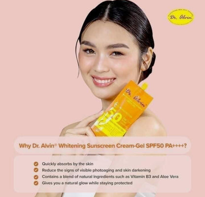 Dr. Alvin Whitening Sunscreen Cream-Gel SPF 50 PA++++, 50g