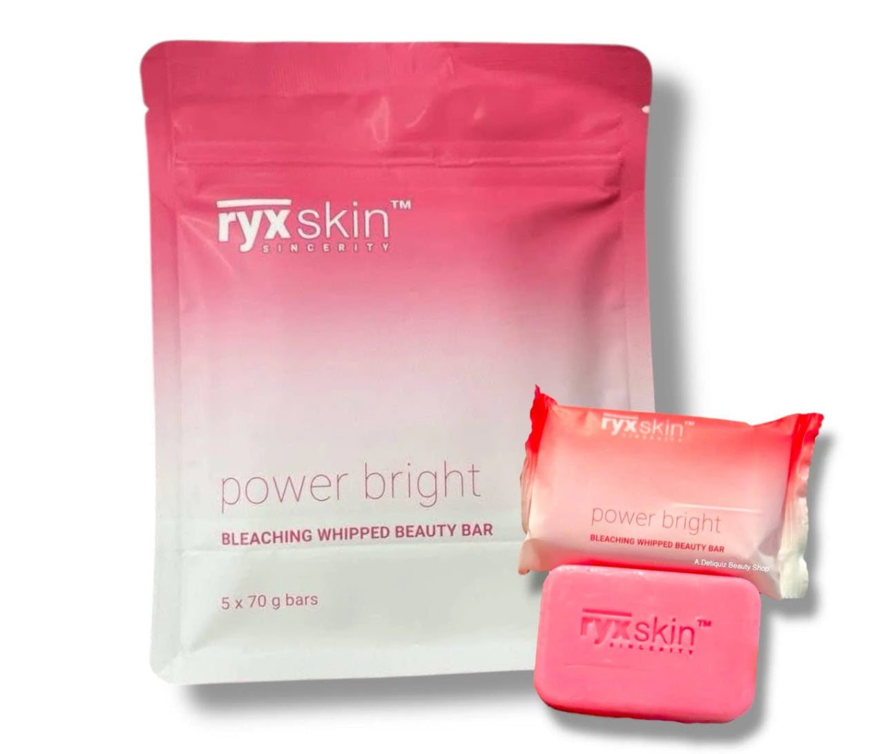 RYXSKIN POWER BRIGHT BLEACHING WHIPPED BEAUTY BAR (5 X 70G /PACK)