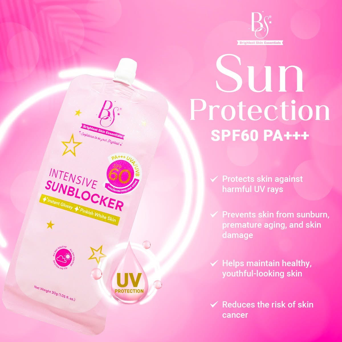 Brightest Skin Essentials- intensive sun blocker spf60 PA++++ - 50G