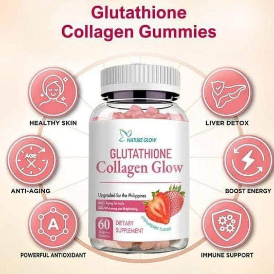 Nature Glow Gluta-Collagen Glow Gummies | 60 Strawberry Gummies