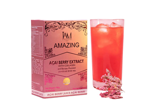 IAM AMAZING- Açaí Berry Extract w/ Collagen and Bacopa Monnieri Powder drink mix