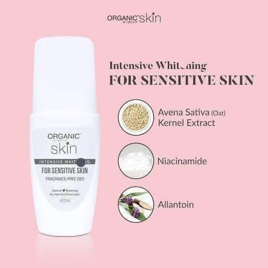 Organic skin intense whitening FOR  SENSITIVE SKIN - Fragrance Free 40ml