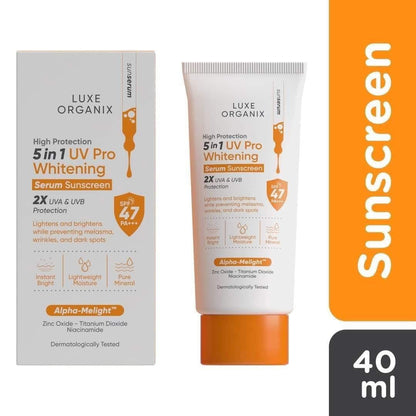 Luxe organix 5in1 UV Pro whitening serum sunscreen spf47 PA+++ 40ml