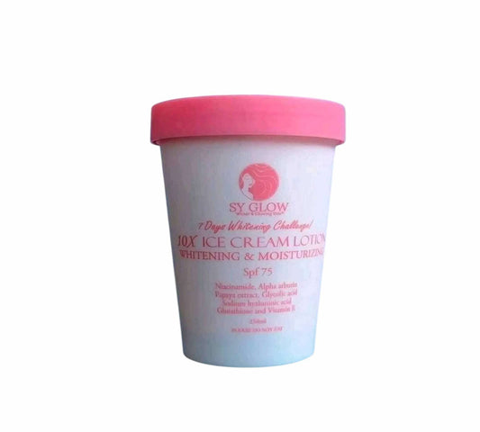 SY GLOW 10X ICE CREAM LOTION WHITENING LOTION & MOISTURIZING SPF75 250G