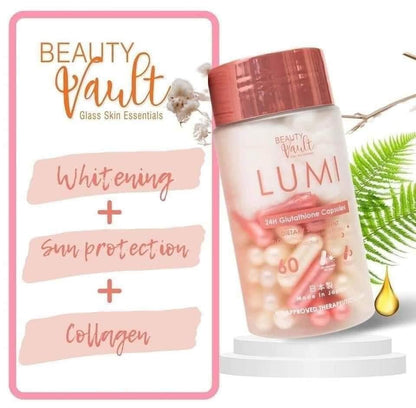 Beauty Vault LUMI 24H Glutathione Capsule - Shop Essential Skin Care Products online | Natural Organic skin care products | ROSYSKIN ESSENTIALS LLC