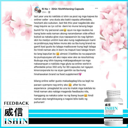 ISHIN GLUTATHIONE  ADVANCED WHITE JAPAN FORMULA 60CAPS/BTL - Shop Essential Skin Care Products online | Natural Organic skin care products | ROSYSKIN ESSENTIALS LLC