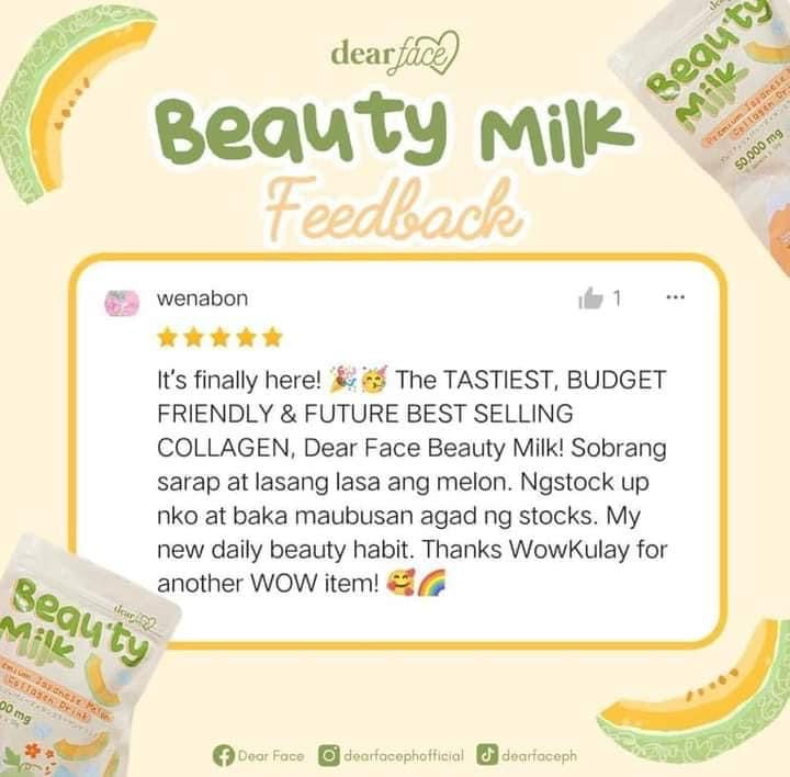 Dear face Beauty Milk Premium Japanese Melon Collagen Drink 50.000mg