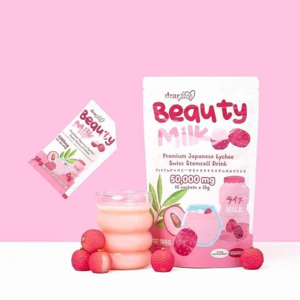 Dear face Beauty Milk Premium Japanese Lychee Swiss Stemcell Drink 50.000mg