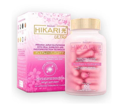 Hikari ULTRA Glutathione Capsul | Premium Japan Glutathione with Oral Sunblock Technology - 60 caps