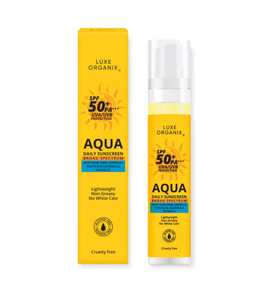 Luxe Organix SPF 50+ PA*** UVA/UVB Protection Aqua Daily Sunscreen 50ml