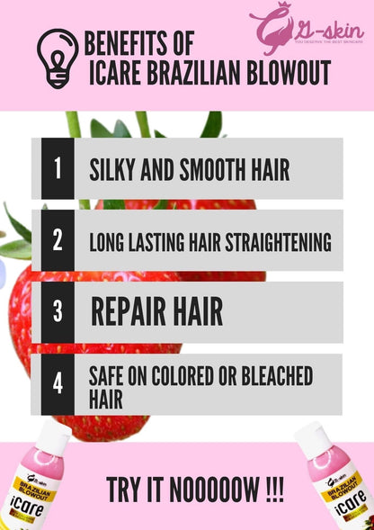 GSkin-Icare Brazilian blowout with collagen & Argan oil - Shop Essential Skin Care Products online | Natural Organic skin care products | ROSYSKIN ESSENTIALS LLC