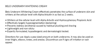 Belo Underarm whitening Cream 40g - Shop Essential Skin Care Products online | Natural Organic skin care products | ROSYSKIN ESSENTIALS LLC