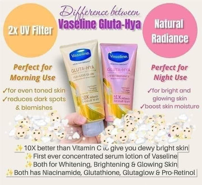 Vaseline Gluta - HYA Glow Serum 10x Whitening Lotion 300ml (Gold)