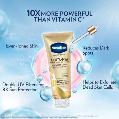 Vaseline Gluta - HYA Glow Serum 10x Whitening Lotion 300ml (Gold)