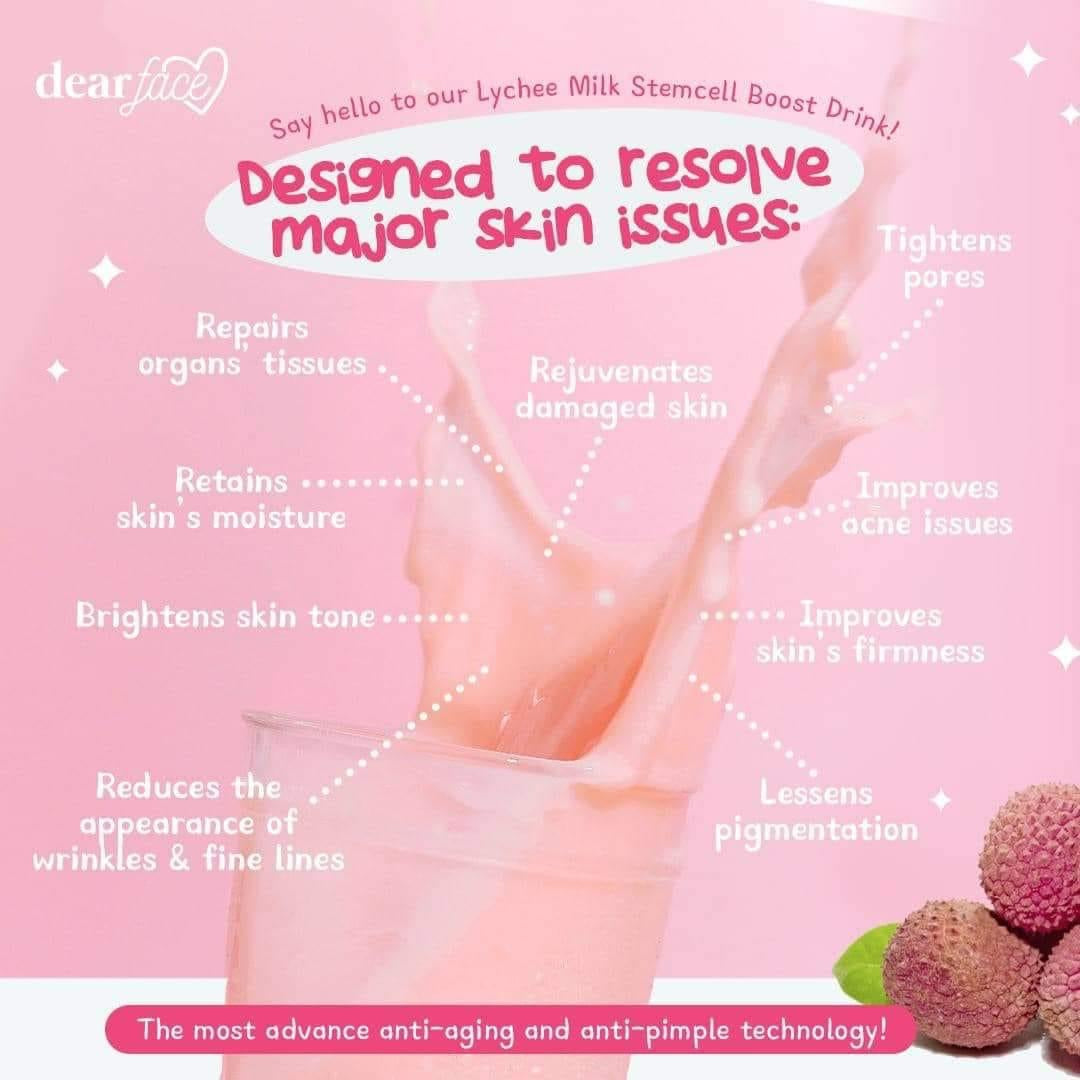 Dear face Beauty Milk Premium Japanese Lychee Swiss Stemcell Drink 50.000mg
