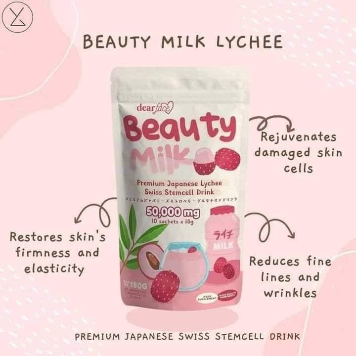 Dear face Beauty Milk Premium Japanese Lychee Swiss Stemcell Drink 50.000mg