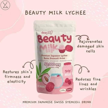 Dear face Beauty Milk Premium Japanese Lychee Swiss Stemcell Drink 50.000mg